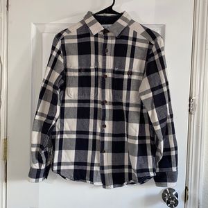 Black and off white plaid flannel